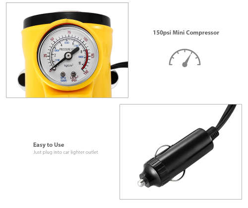 12v Heavy Duty Air Compressor with Work Light