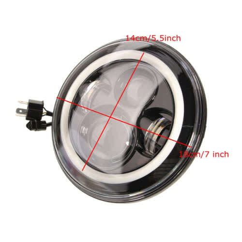 7 inch Led Headlights Full angel eye (Pair) Fits Jeep/Golf And More