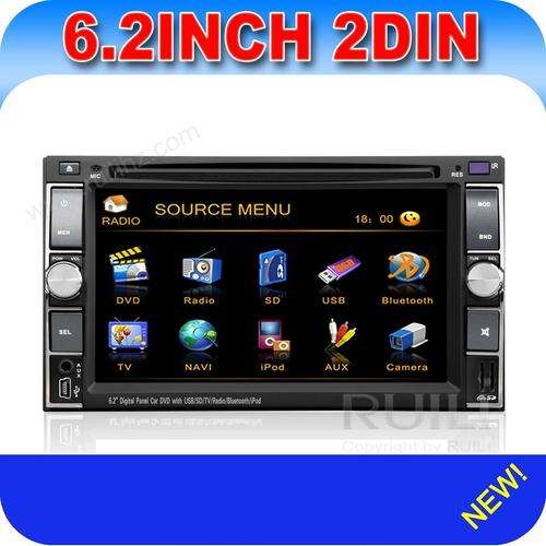 Universal Car DVD Player, GPS, Bluetooth, TV, 6.2" Touch Screen