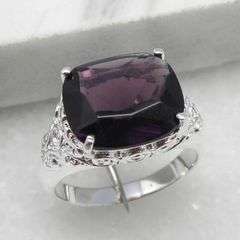 925 Silver Ring Amethyst Purple Gemstone Size 8