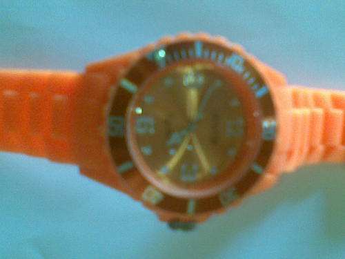 justin orange with daimonds sport watch
