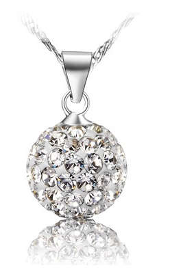 EXCLUSIVE!! Ball pendent necklace with simulated diamond