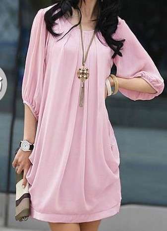 ladies fashion  Pink chiffon top-- Fit size  30-34- check for measurement chart