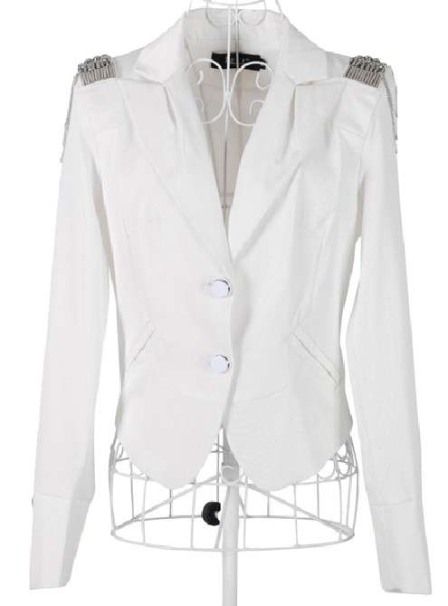 Ladies size  32--34  white jacket   3/4 sleeve  with badge
