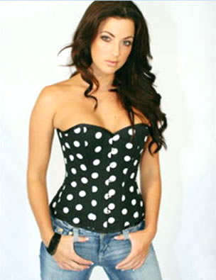 Ladies corset size black with white dots  fit for  32 -34- with panties