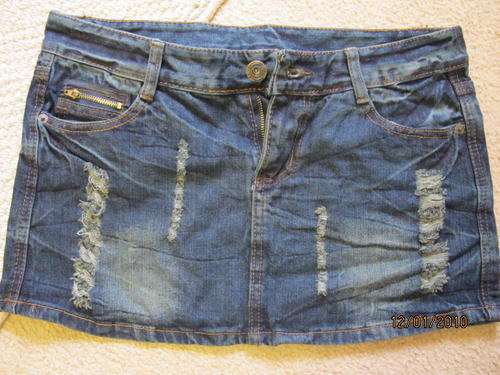 Ladies   denim rigid authenic wash MINI SKIRT LENGTH 28CM .    - 30