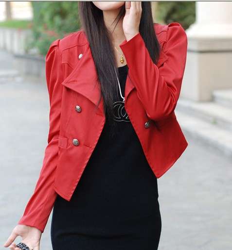 Fashion Red crop jacket - fit for size 32- 34 --