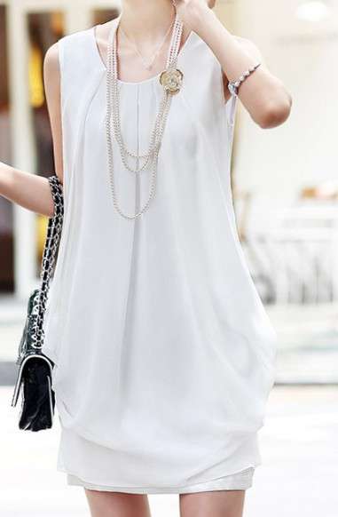 Fine chiffon Fashion top   fit for size 30--32 -  white