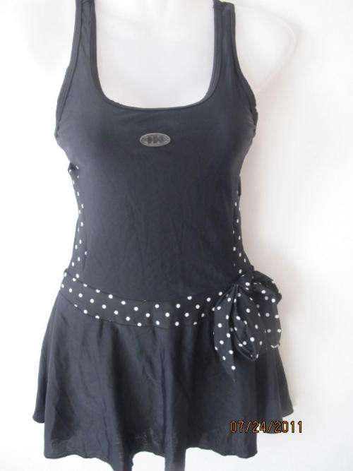 Ladies black swim costume with belt  fit for size 34