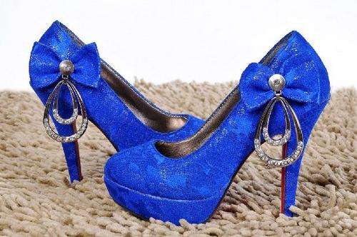 Ladies shoes black/blue   10cm height heel fashion shoes from size 3--7 available