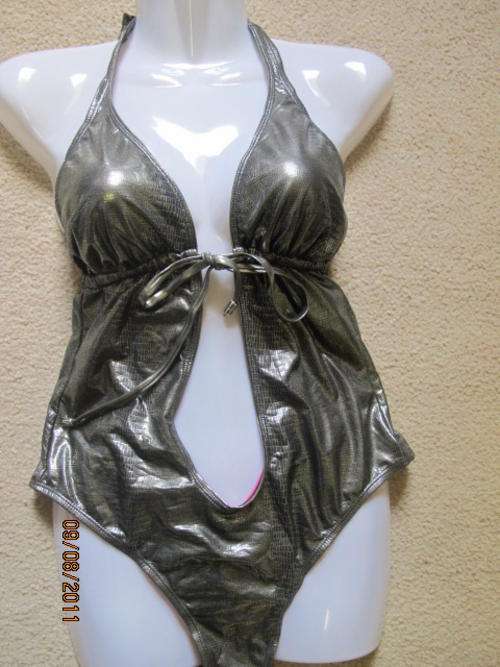 ladies Snake print PU leather swim costume  Size 34-  R100