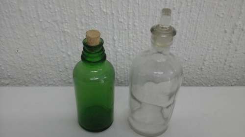 TWO FANTASTIC VINTAGE MEDICINE BOTTLES. SIMPLY PRETTY!