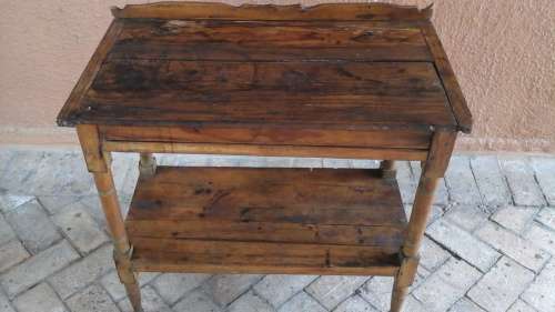 MAGNIFICENT OVER 100 YEAR OLD KIAAT WASH STAND. SLIGHT WOOD DECAY IN PLACES.
