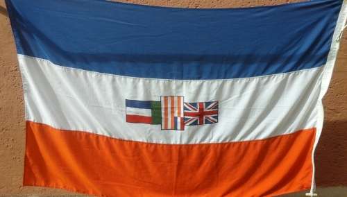 WOW ! ! ! FANTASTIC PIECE OF HISTORY. OLD SOUTH AFRICAN FLAG. MADE FROM NYLON PERFECT CONDITION