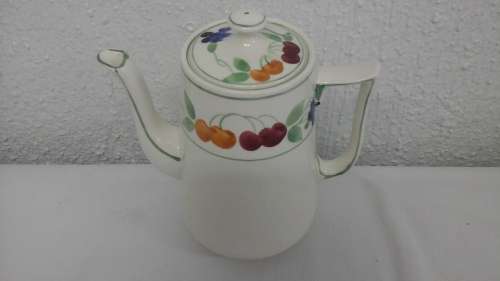 AMAZING  LAWLEYS OF REGENT STREET OFF WHITE TEA POT. PRETTY FLORAL PRINT WITH A GREEN BORDER