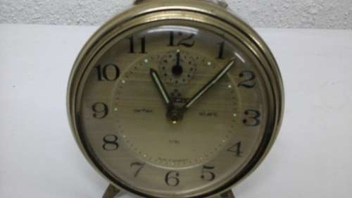 AWESOME VINTAGE PETER BEDSIDE CLOCK. MADE IN GERMANY. GREAT COLLECTORS PIECE!