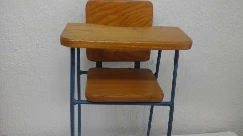 EXTREMELY INCREDIBLE VINTAGE DOLLS HIGH CHAIR. MADE FROM STEEL AND WOOD. AWESOME PIECE!