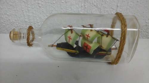 AWESOME VINTAGE SHIP IN A GLASS BOTTLE. FABULOUS DECORATIVE COLLECTIBLE PIECE!