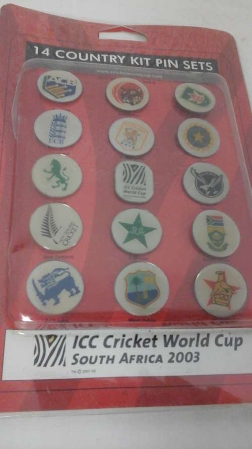 AMAZING 14 COUNTRY KIT PIN SET FOR THE 2003 ICC CRICKET WORLD CUP, CO-HOSTED BY SA. FANTASTIC!
