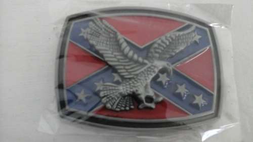 MAGNIFICENT 3D EASTERN EAGLE CROSS STAR ENAMEL BELT BUCKLE. COOL AND COLLECTIBLE PIECE!
