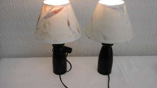 TWO STUNNING WOODEN LAMPS. STUNNING AND FABULOUS PIECES!
