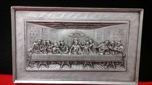 GORGEOUS CAST ALUMINIUM WALL HANGING PLAQUE OF THE LAST SUPPER. STUNNING DECORATIVE PIECE!