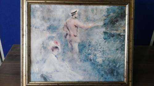 FANTASTIC VINTAGE VICTORIAN PRINT. SIGNED RENOIR. BEAUTIFUL AND COLLECTIBLE PIECE!