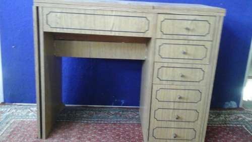 AWESOME WOODEN SEWING TABLE. NO SEWING MACHINE. FANTASTIC AND USEFUL PIECE!