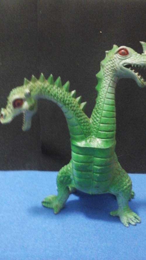 AWESOME 1983 IMPERIAL RUBBER/ PLASTIC TWO HEADED DRAGON. MADE IN HONG KONG. FANTASTIC!