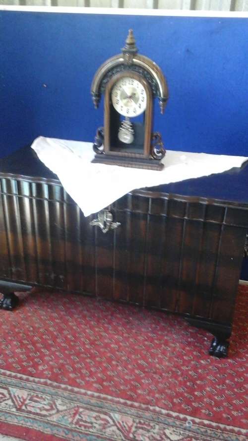 A MAGNIFICENT PIECE OF HISTORY.  AN IMBUIA BALL & CLAW KIEST EVERY GIRL HAD ONE FOR THERE TROUSSEU