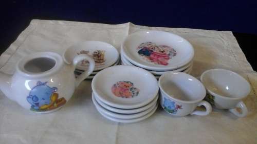 A COLLECTION OF DIFFERENT KIDDIE TEA SETS. MIX AND MATCH