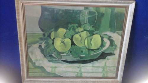 SPECTACULAR VINTAGE FRAMED PRINT BY GEORGES BRAQUE TITLED NATURE MORTE (1926). MAGNIFICENT!