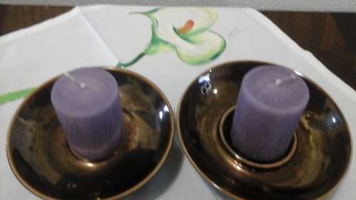 TWO SIMPLY EXQUISITE CERAMIC/ PORCELAIN CANDLE HOLDERS. AWESOME & USEFUL PIECES!