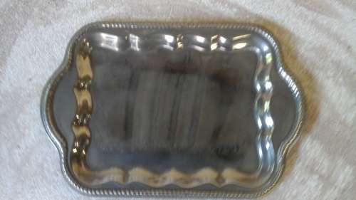 INCREDIBLE VINTAGE PLATED MINIATURE SERVING TRAY. PERFECT TO SERVE TOOTHPICKS OR AFTER DINNER MINTS!