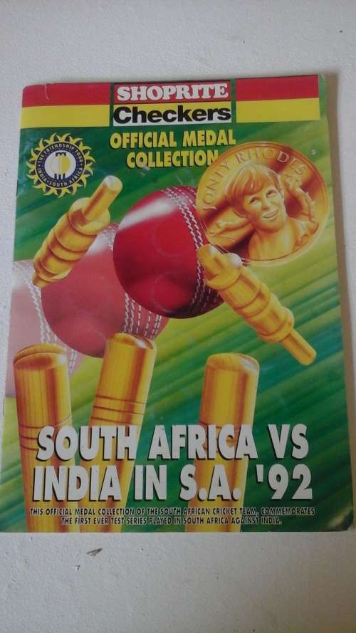 MARVELOUS 'SHOPRITE CHECKERS' OFFICIAL MEDAL COLLECTION SOUTH AFRICA VS INDIA IN SA '92. PHENOMENAL!