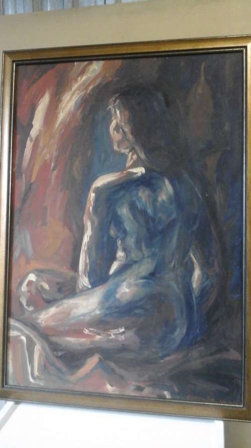 STRIKING FRAMED OIL ON BOARD PORTRAIT OF A WOMAN. SIGNED CORNALIA KUA? MAGNIFICENT PIECE!
