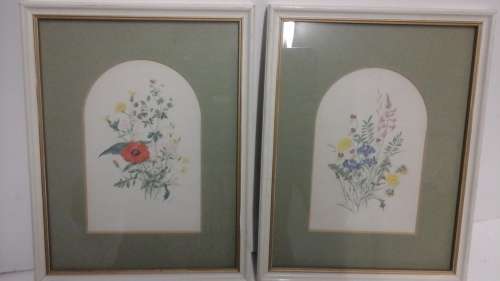 TWO SPECTACULAR FRAMED FLORAL PRINT PRINTS. BEAUTIFUL SET!