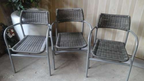 THREE PERFECT PATIO CHAIRS. USE THEM ON A PATIO OR EVEN NEXT TO THE POOL