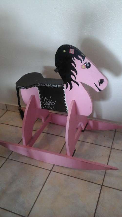 SIMPLY ADORABLE AND FANTASTIC WOODEN ROCKING HORSE. ABSOLUTELY TERRIFIC PIECE!