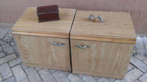 STRAIGHT FROM THE SEVENTIES. DEFINITLY VINTAGE. TWO FANTASTIC WOODEN BEDSIDE PEDESTALS