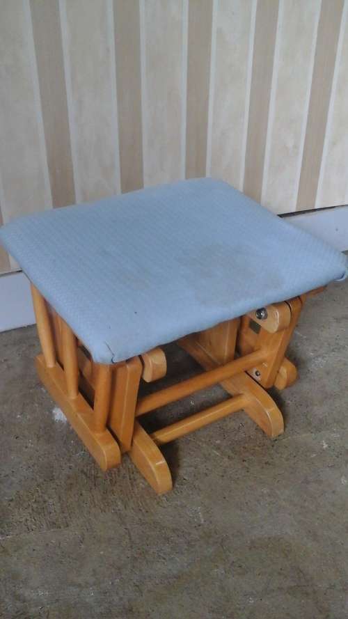 MAGNIFICENT AND UNUSUAL WOODEN ROCKING FOOT STOOL. TERRIFIC AND COMFORTABLE PIECE!