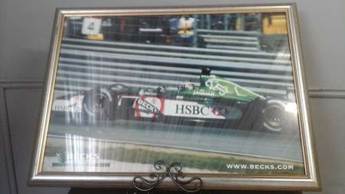 TERRIFIC FRAMED PICTURE OF A BECK'S RACING CAR. REALLY FANTASTIC PIECE!