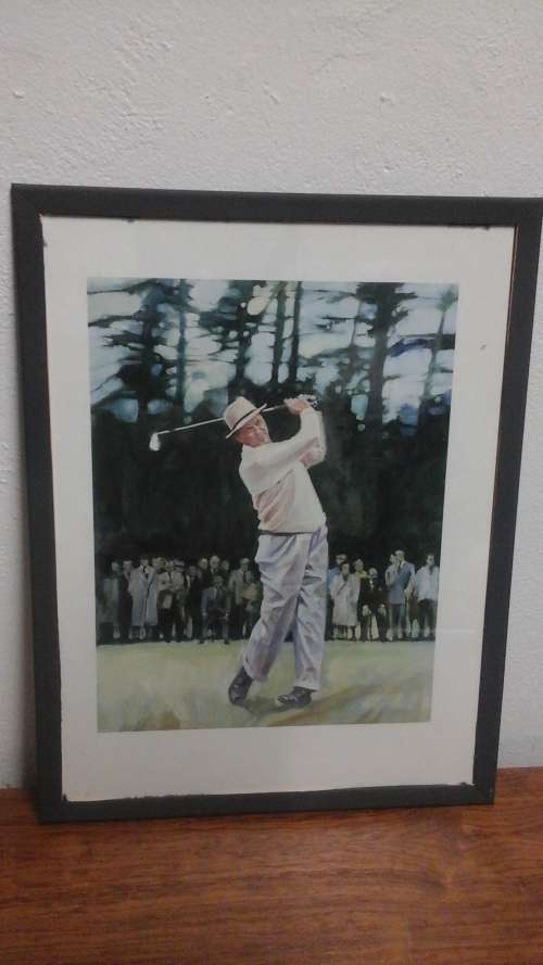 TERRIFIC CHALK PAINTED FRAME WITH A PHOTOGRAPH AND BIO OF PETER THOMSON. FANTASTIC!