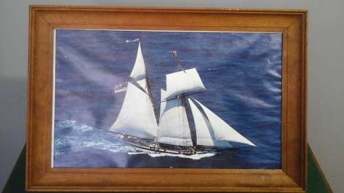 SIMPLY STUNNING FRAMED YACHT AT SEA PRINT. BEAUTIFUL PIECE!