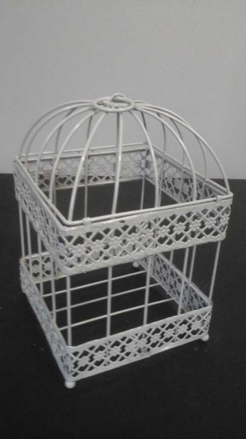 A DELIGHTFUL PURELY DECORATIVE BIRD CAGE. PUT PLANTS IN IT OR AN ORNAMENT.
