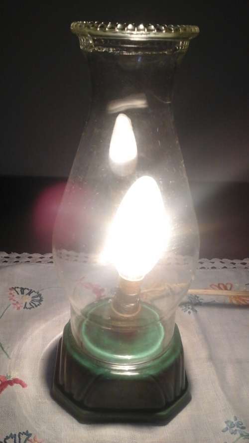 INCREDIBLE VINTAGE LANTERN LOOKING GLASS AND CERAMIC/ PORCELAIN LAMP. TERRIFIC PIECE!