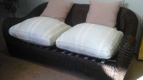 TERRIFICALLY STUNNING CANE TWO SEATER COUCH.  ABSOLUTELY AWESOME PIECE!