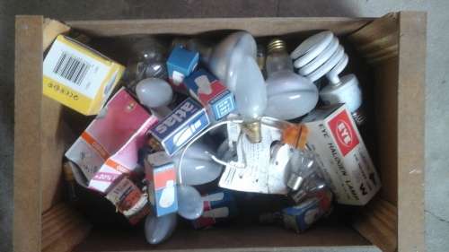 A COLLECTION OF FLOURESCENT/ LIGHT BULBS. SOME NEW SOME OLD.