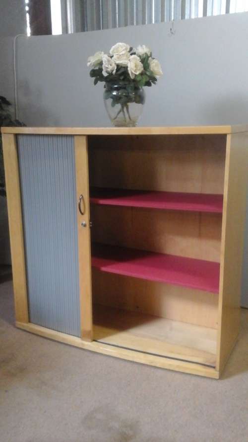 THIS MAGNIFICENTLY STRIKING SLIDING DOOR TWO SHELVED CUPBOARD MAKES A STATEMENT