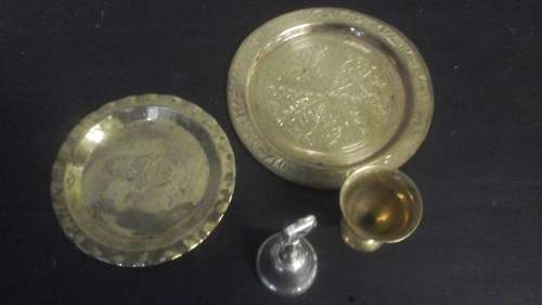 TERRIFIC COLLECTION OF BRASS AND A PLATED BELL. AWESOME SET!